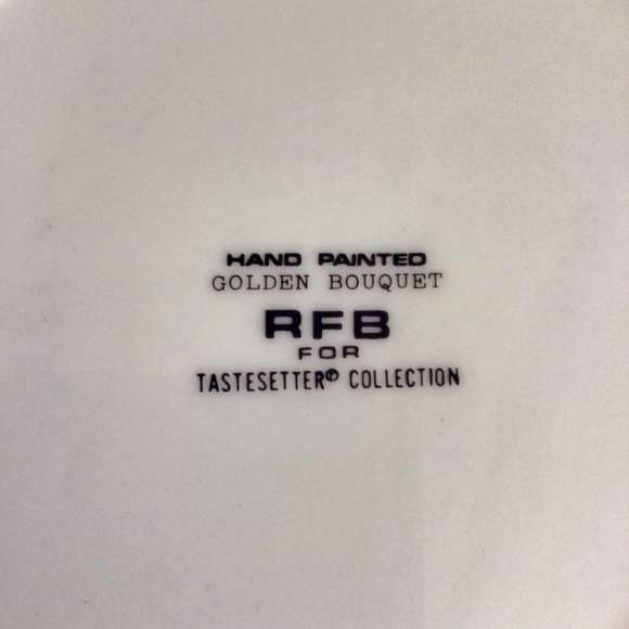 Vintage RFB for Tastesetter Golden Bouquet Plates - Set of 2 - Picture 9 of 9